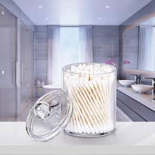 This accessory is ideal for bathrooms, vanity's or dressers. Aomom Qtip Dispenser Apothecary Jars Bathroom Qtip Holder Storage Canister Clear Plastic Jar For Cotton Ball Cotton Swab Q Tips Cotton Rounds Storage Organisation Bathroom Storage Organisation Clinicadelpieaitanalopez Com