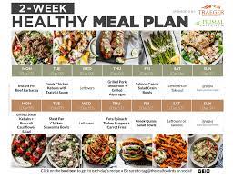healthy meal plan with grocery list