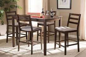 Vipek metal bar table chair set 41.3 h square dining table & 4pcs 30 high back barstool dining chairs w solid wood top bistro pub patio cafe restaurant home kitchen, gloss black. Wholesale Interiors Lwmp12805s53lwp99walnutlightgrey5pcpubset 499 40 Tall Dining Room Table Dining Room Table Set Pub Set