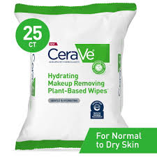 cerave wipes plant based makeup removing hydrating 25 pre moistened towelettes
