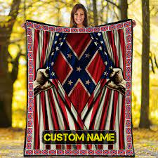 confederate flag blanket personalized