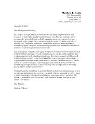 Project Management Cover Letter Example