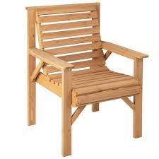 Costway Natural Patio Fir Wood Chair