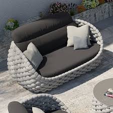 2 Seater Rope Woven Patio Loveseat