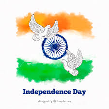 Watercolor Indian Independence Day Background With Pigeons