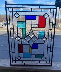 Beveled Stained Glass Hanging Panel