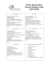Pcsc Elementary School Supply Lists Menominee Elementary