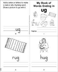 words ending in ug printable mini books