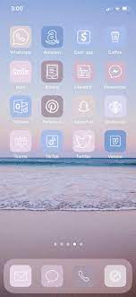 Beach Pastel Aesthetic iOS 14 App Icons