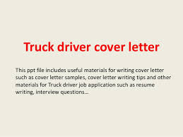 Truck Driver Cover Letter