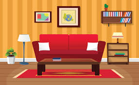 vector cartoon living room interior