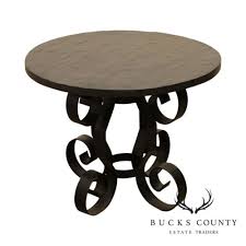 20 Inch Round Slate Top Side Table