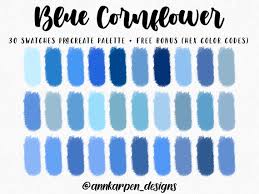 Blue Cornflower Procreate Palette 30