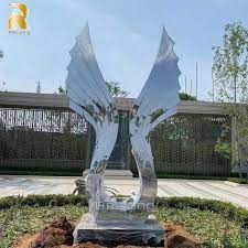 Metal Wing Statue For Garden Decor