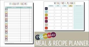 Meal Planner Excel Plan Template Weekly Free Monthly Planning