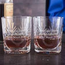 Engraved Cut Crystal Whisky Tumblers