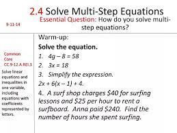 Ppt 2 3 Solve Two Step Equations