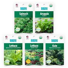 organic leafy greens vegetable seeds variety 5 pack