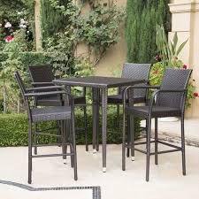 Garden Patio Bar Set 4 Chair And 1