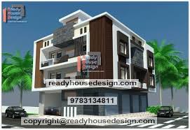 45 Ft 3 Floor House Elevation Design Plan