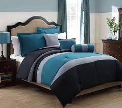comforter sets blue and grey bedding