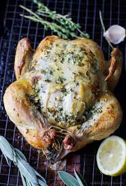 Roasted Chicken Recipe With Garlic Herb Butter Whole Roasted Chicken  gambar png