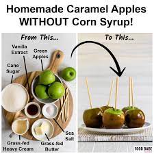 homemade organic caramel apples without