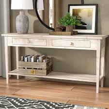 Solid Wood Sofa Table With Drawers And