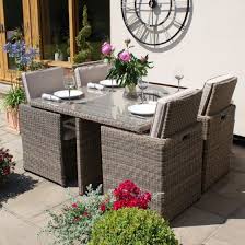 8 seat rattan cube set with footstools