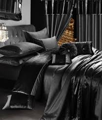 Luxury Black Crushed Velvet Bedding Set