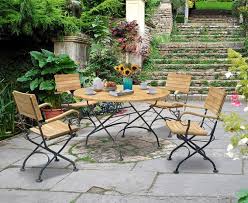 garden teak bistro table and 4 chairs