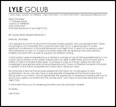 Hostess Cover Letter Sample Cover Letter Templates Examples