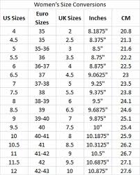 International Shoe Size Conversion Chart Ladies