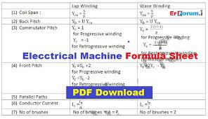 Pdf Electrical Machine Formula Sheet