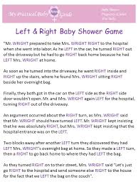 left right printable baby shower game