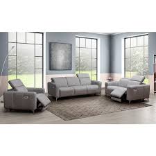 Gray Fabric Power Reclining Sofa