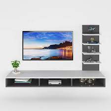 wooden wall mounted tv unit white