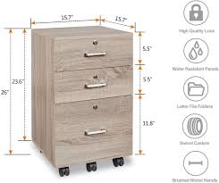 3 drawer rolling wood file cabinet