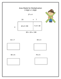 At grade | created by: 2 Digit X 1 Digit Area Model For Multiplication Worksheet 4 Nbt 5