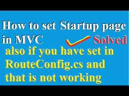 how to set startup page in mvc if