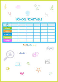 printable timetable template