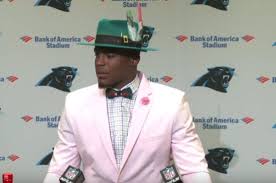 Cam newton has made it a tradition to wear crazy, awesome, or crazy awesome outfits every game day. Cam Newtons Post Game Outfit Was The Real Star Of The Press Conference Outfit Gaming Clothes Cam Newton Outfit