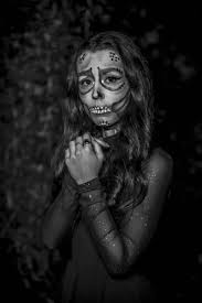 black and white halloween face paint