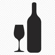 Black Wine Glass And Bottle Icon Png