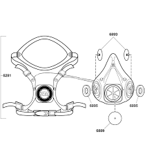 3m 07026 3m Half Facepiece 6300 07026 Aad Large