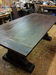 That Pine Trestle Table Stained Dark