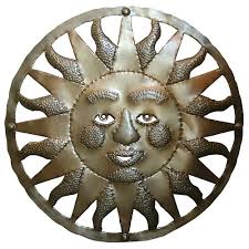 Mexican Sun Face Decorative Tin Wall