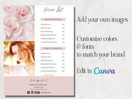 editable canva list template pink