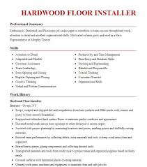 hardwood floor installer resume sle