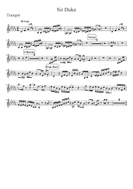 Sir Duke Trumpet Sheet Music For Trumpet Download Free In